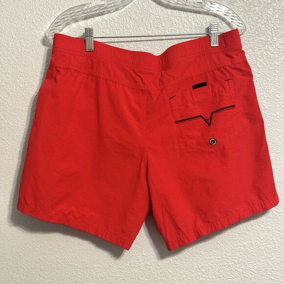Diesel Beachwear Swim Shorts Mens Large Red 35” Waist 6” Inseam Snap Closure - Picture 2 of 11
